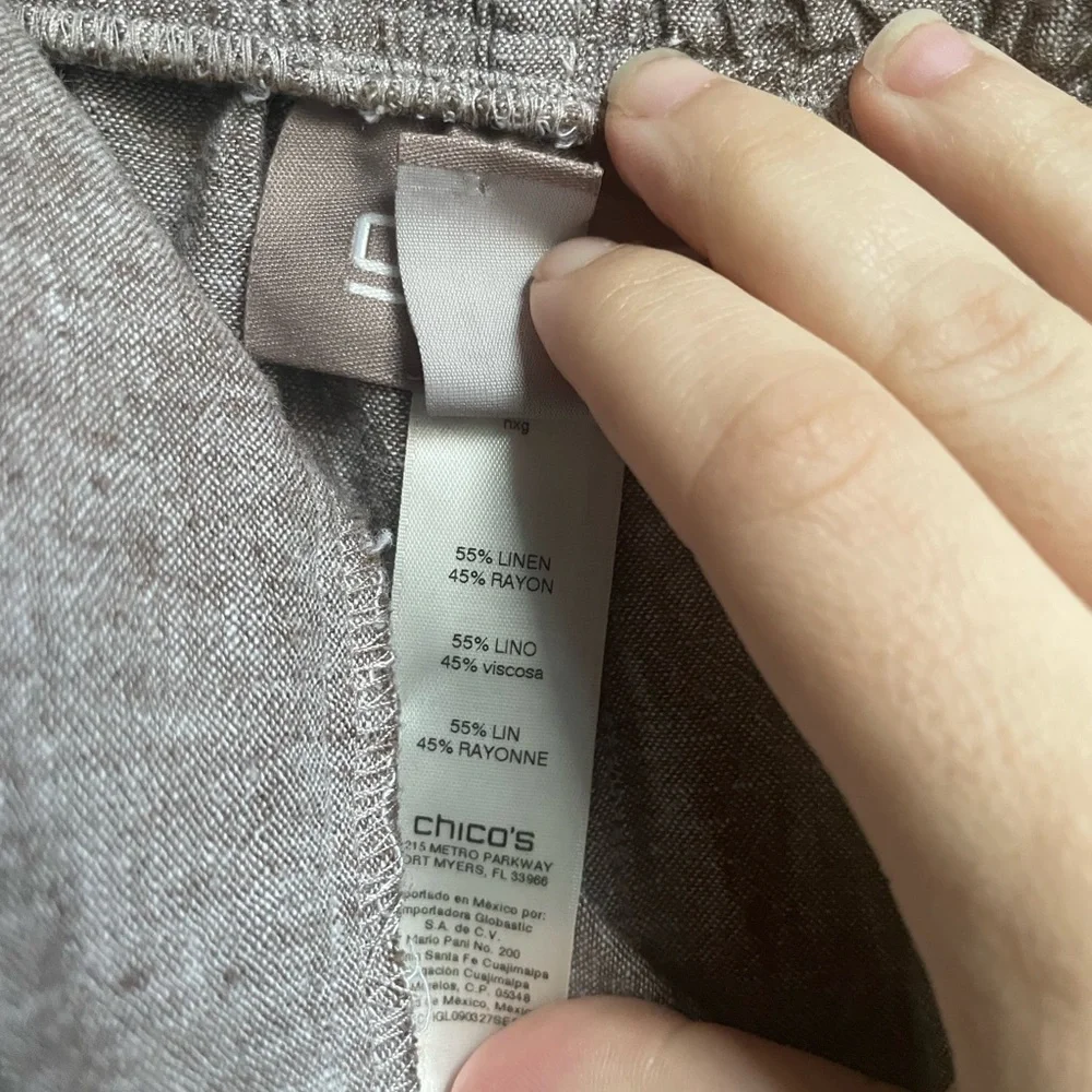 Chicos Women’s Linen Blend pull on Pants size L career